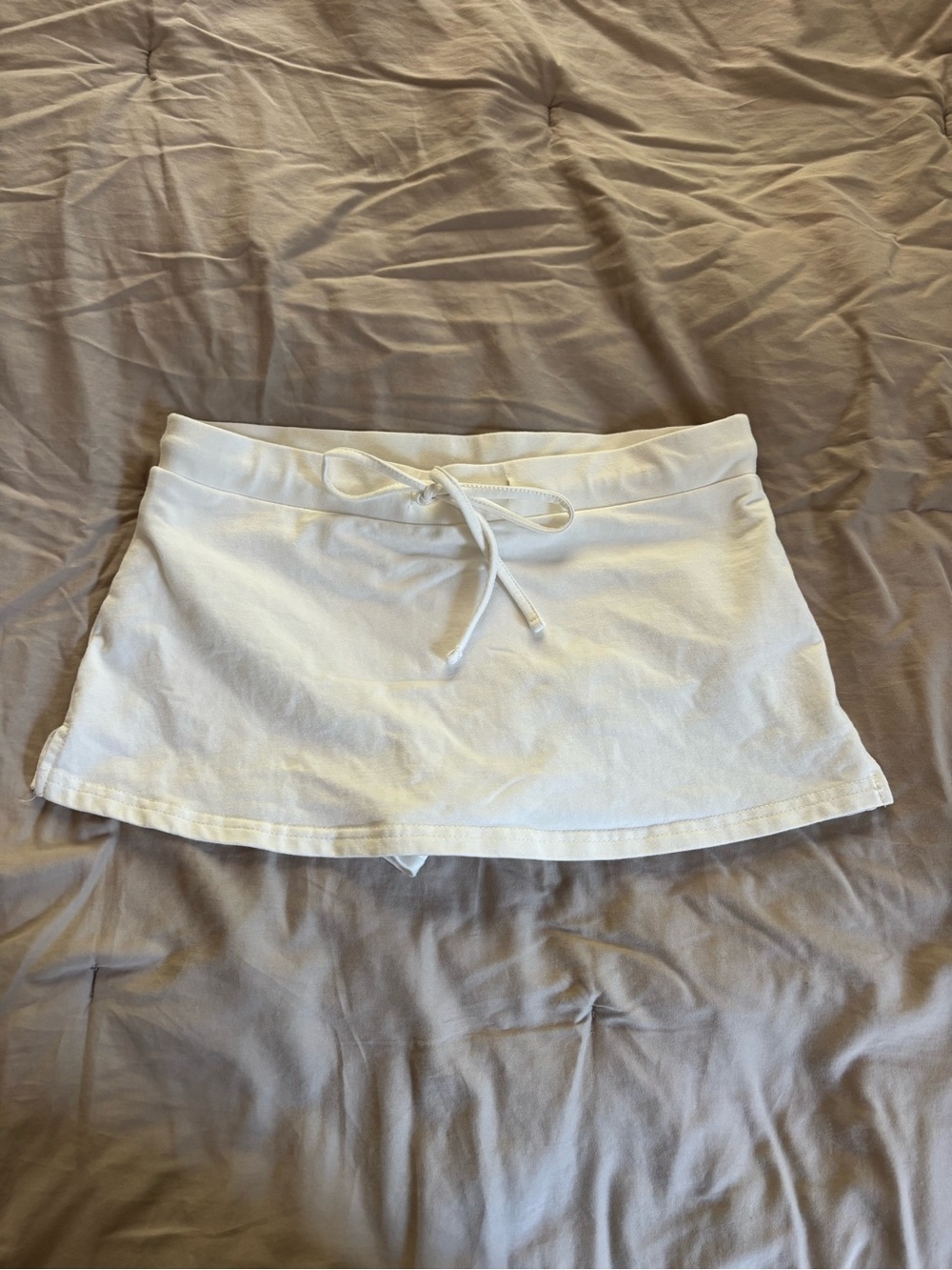 Edikted White Drawstring Mini Skirt